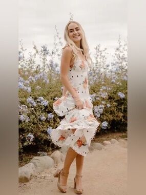 FARM Rio | Dresses | Anthropologie Farm Rio Sleeveless Halter Bow Floral Midi  Dress | Poshmark